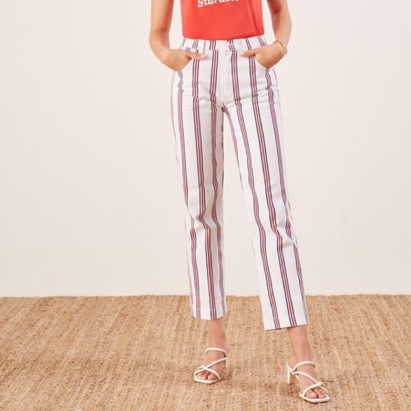 reformation striped jeans